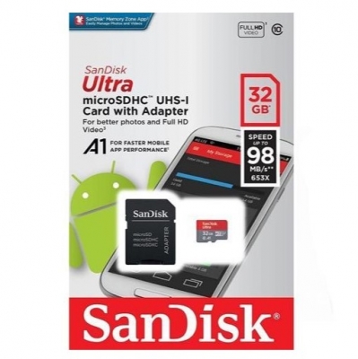 حافظه رم میکرو  SanDisk Ultra 32GB -98MbS مدل SDSQUAR-032G-GN6MA
