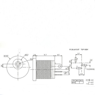 جک سوکت پاور DC پیچی مدل DC-022 مناسب برای قاب دستگاه