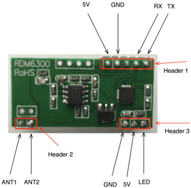 ماژول ریدر آر اف آی دی NFC/RFID Reader سریال RDM6300 125KHz