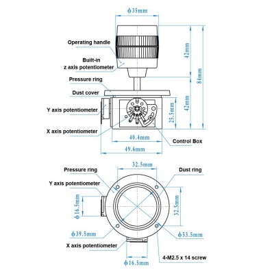 جوی استیک پتانسیومتری 10 کیلو اهم JH-D300X-R4